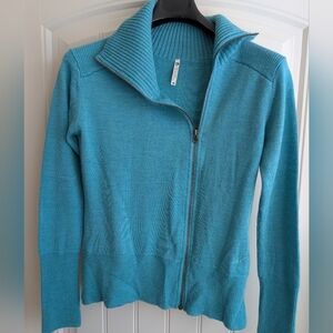 Women's Blue Zip-Up Sweater